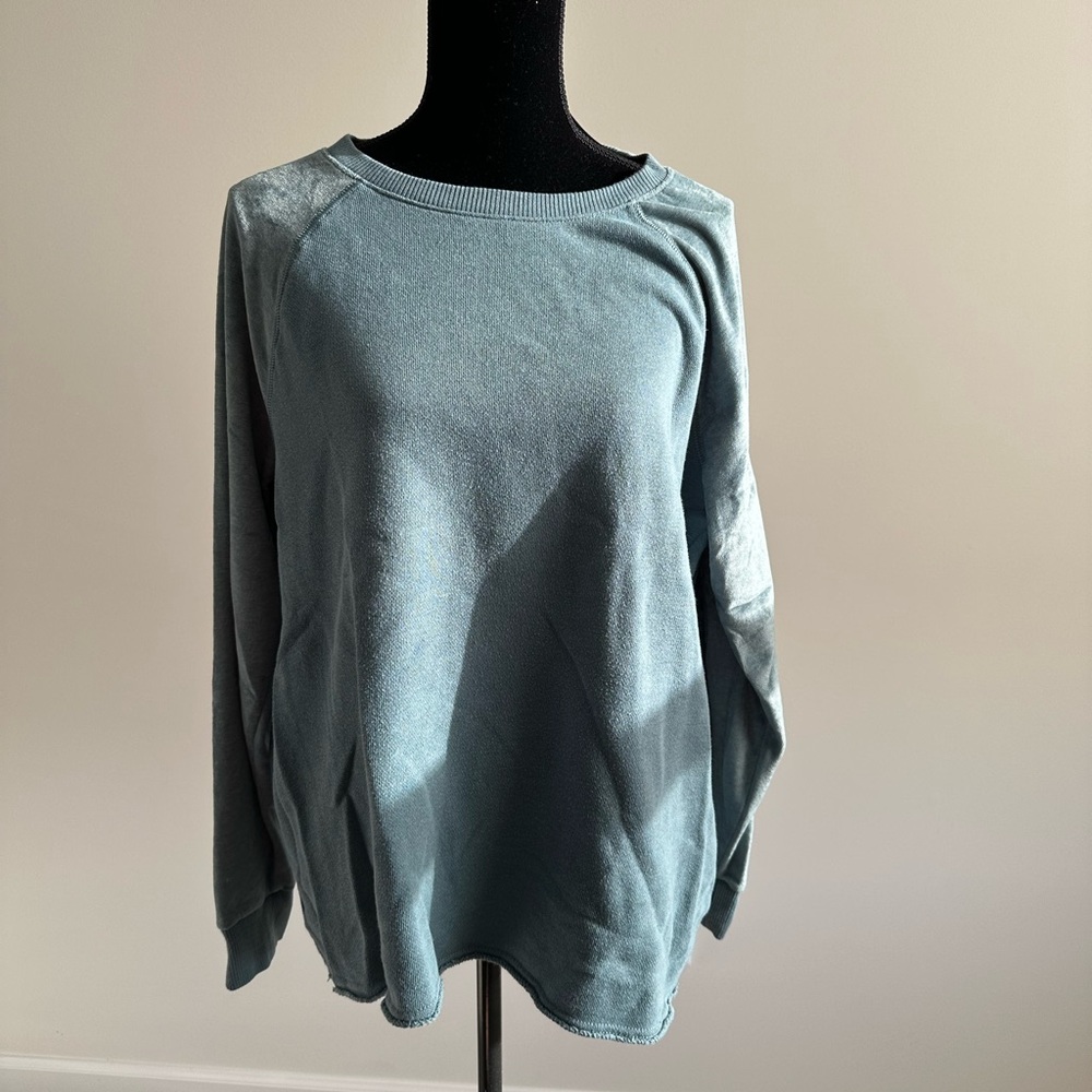 Women’s American Eagle Teal Velour Sleeve Crew Neck